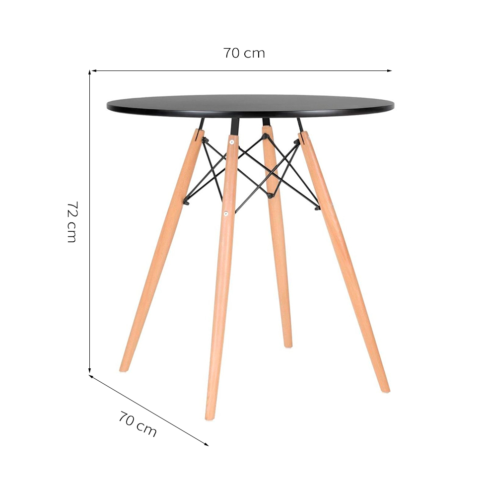 Mesa de Cozinha Redonda Well Preta 70 cm