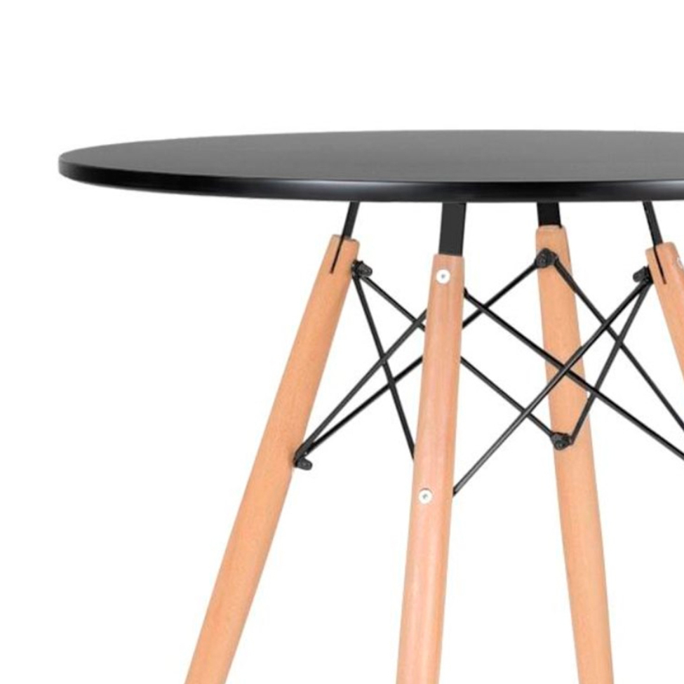 Mesa de Cozinha Redonda Well Preta 70 cm