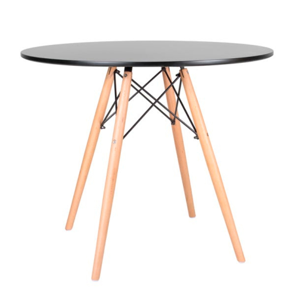 Mesa de Cozinha Redonda Well Preta 90 cm
