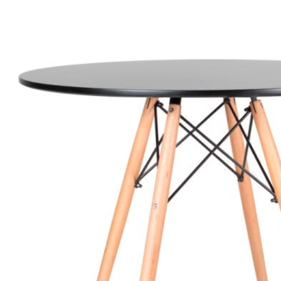 Mesa de Cozinha Redonda Well Preta 90 cm
