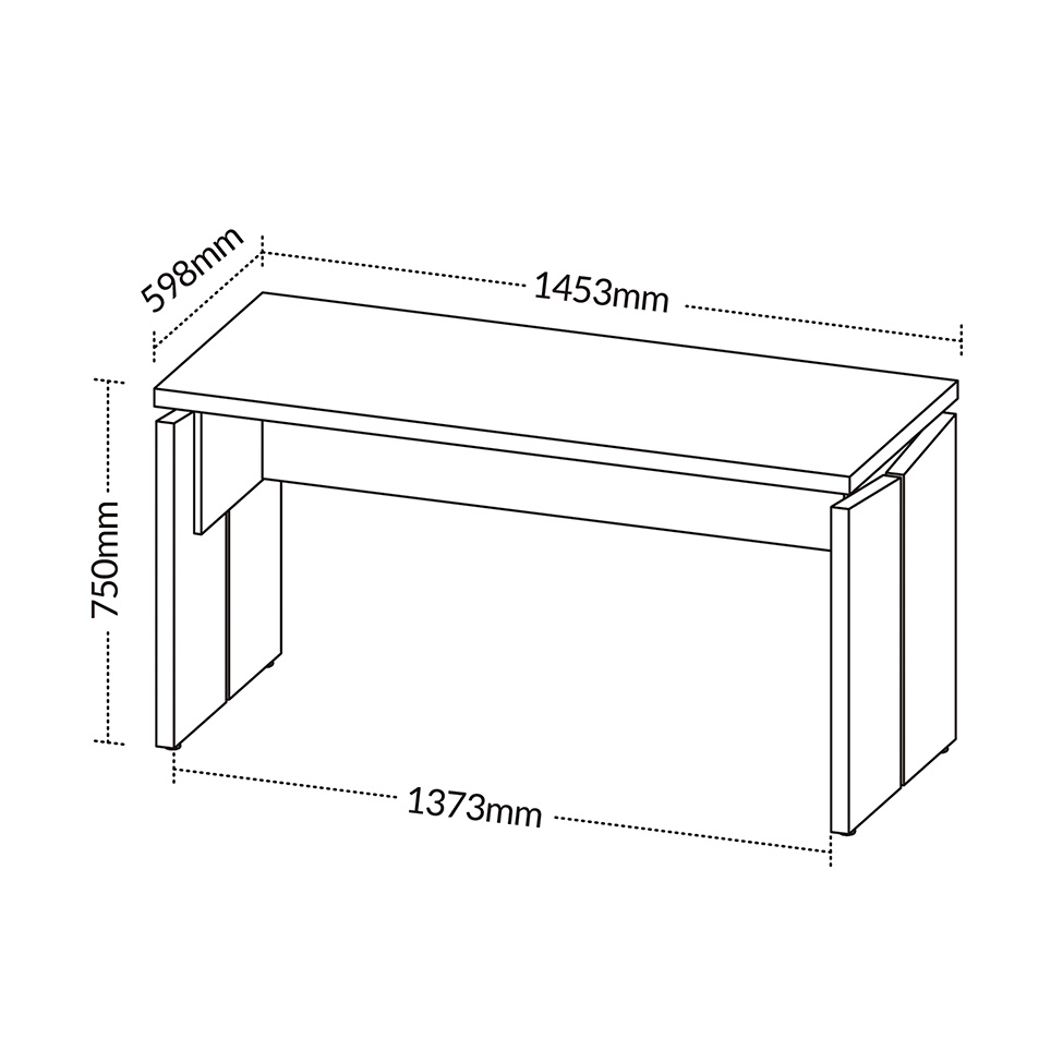 Mesa de Escritório Lane Freijó e Branca 145 cm