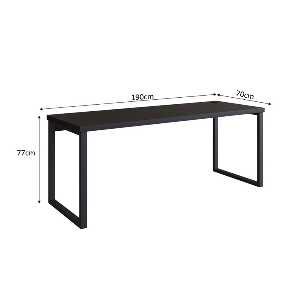 Mesa de Escritório Miguel Preta 190 cm