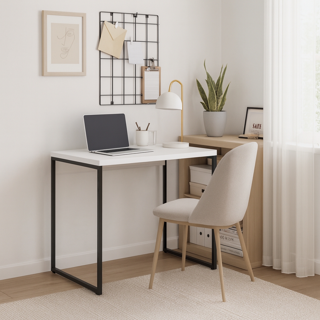 Mesa de Escritório Nanda Branca 90 cm