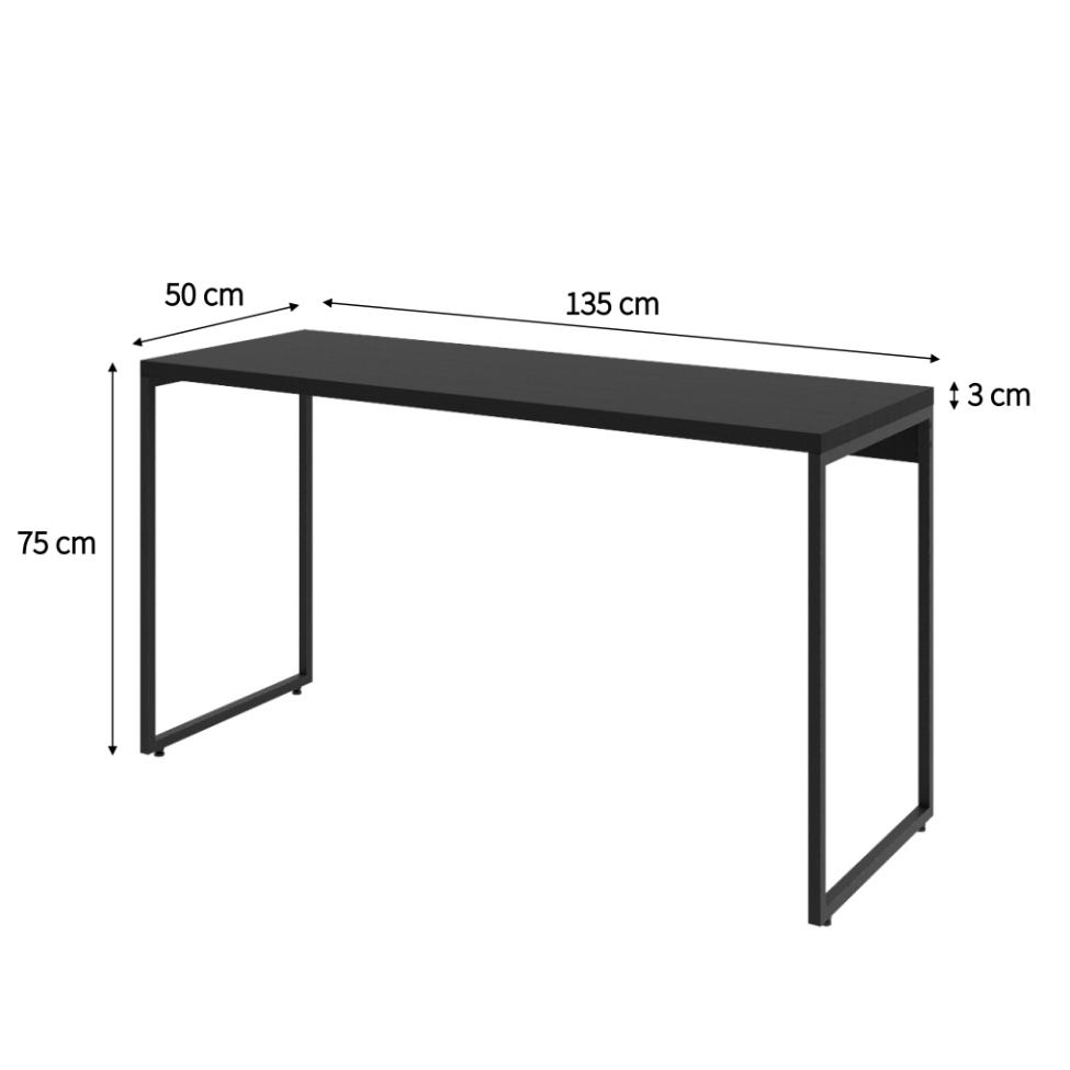 Mesa de Escritório Nanda Preta 135 cm