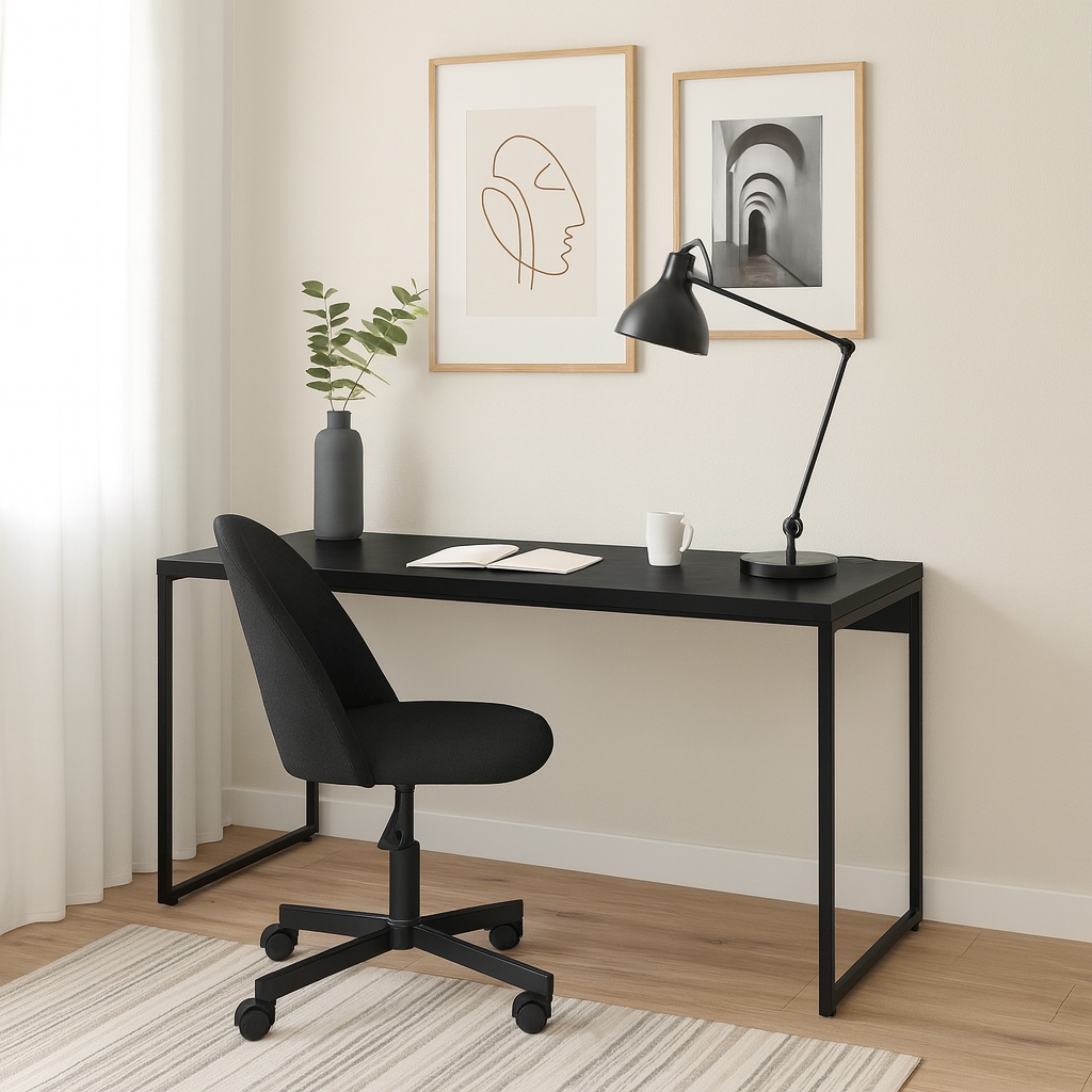 Mesa de Escritório Nanda Preta 150 cm