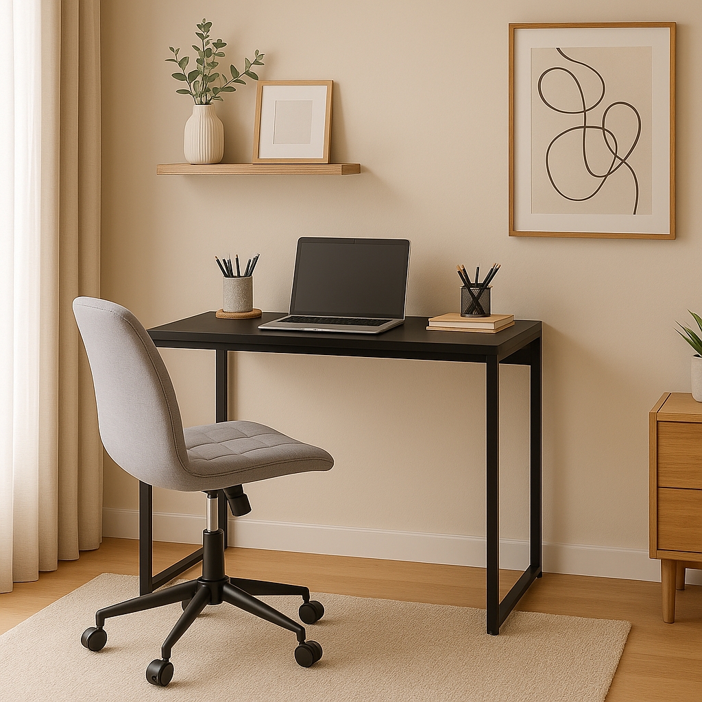 Mesa de Escritório Nanda Preta 90 cm