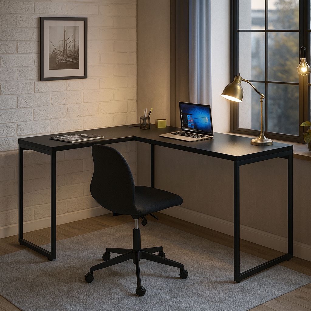 Mesa de Escritório Nikki II Preta 150 cm