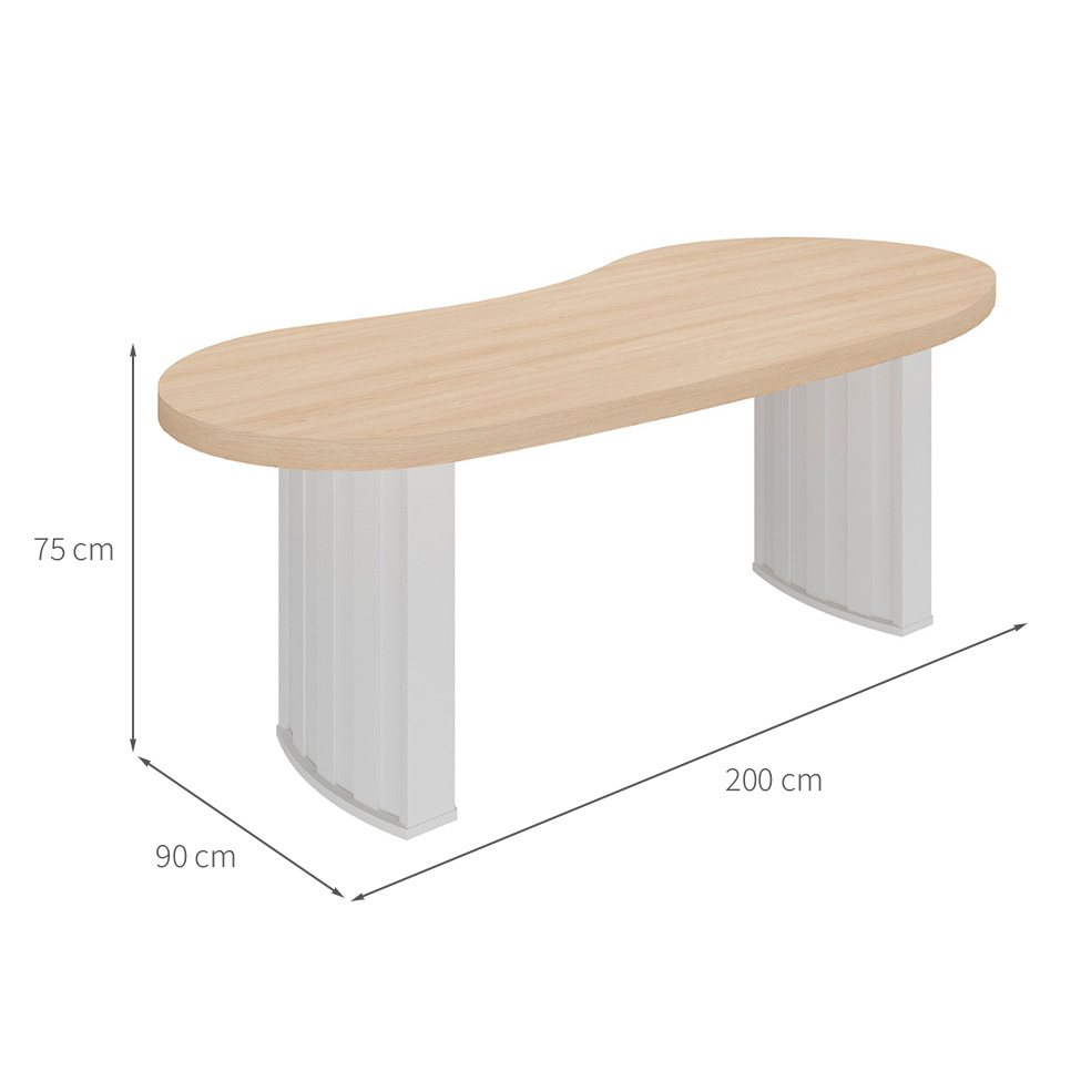 Mesa de Escritório Organic Carvalho e Branca