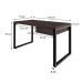 Mesa de Escritório Retangular Miguel 1 GV Marrom Escuro e Preta 135 cm