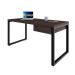 Mesa de Escritório Retangular Miguel 1 GV Marrom Escuro e Preta 150 cm