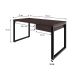 Mesa de Escritório Retangular Miguel 1 GV Marrom Escuro e Preta 150 cm