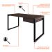 Mesa de Escritório Retangular Miguel 1 GV Marrom Escuro e Preta 150 cm