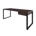 Mesa de Escritório Retangular Miguel 1 GV Marrom Escuro e Preta 190 cm