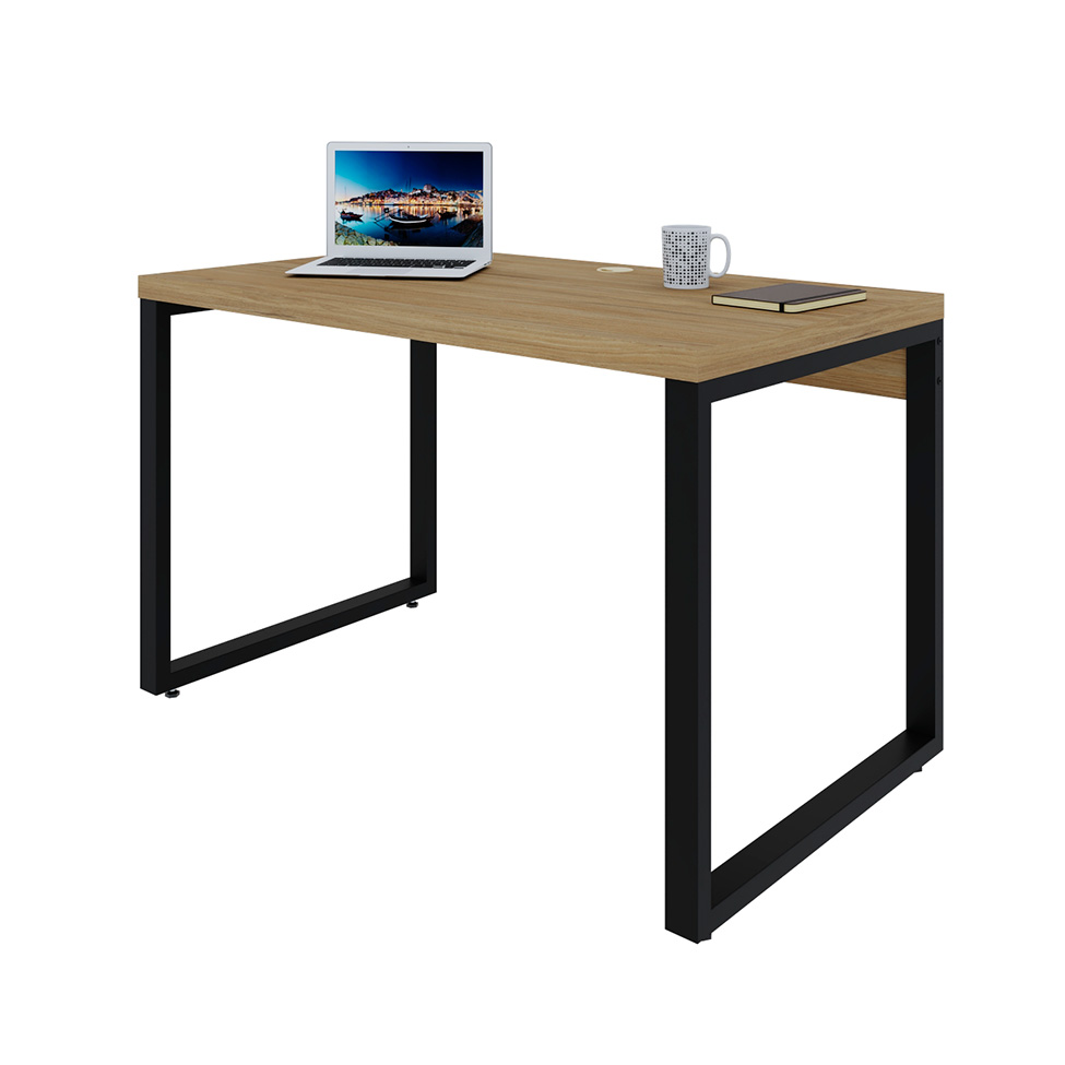 Mesa de Escritório Retangular Miguel Vermont e Preta 120 cm