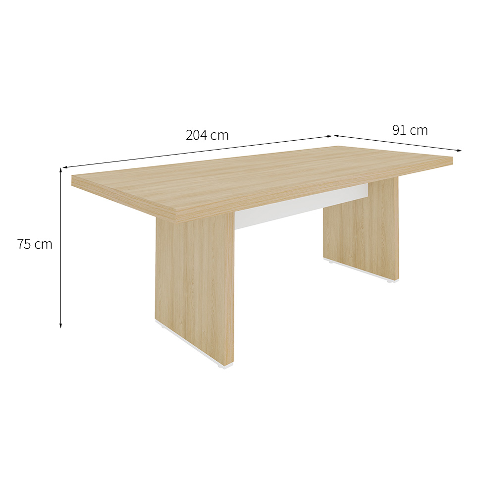 Mesa de Escritório Tebis Carvalho e Branca