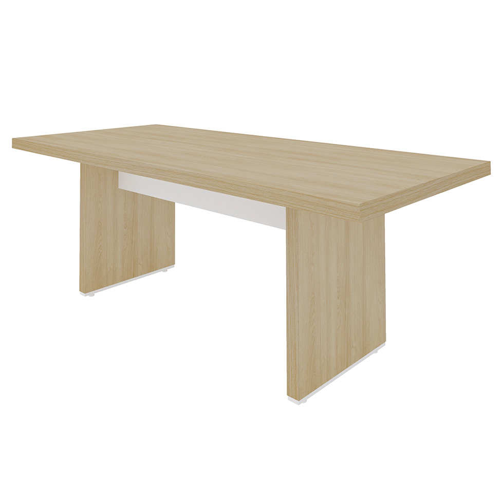 Mesa de Escritório Tebis Carvalho e Branca