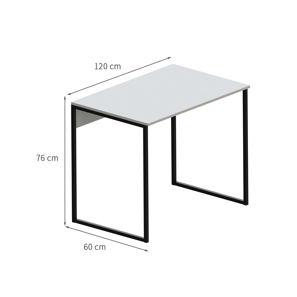 Mesa de Escritório Vick Branca e Preta 120 cm