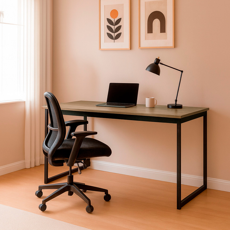 Mesa de Escritório Vick Mel e Preta 150 cm