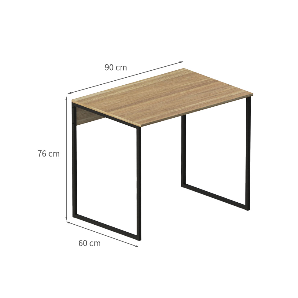 Mesa de Escritório Vick Mel e Preta 90 cm