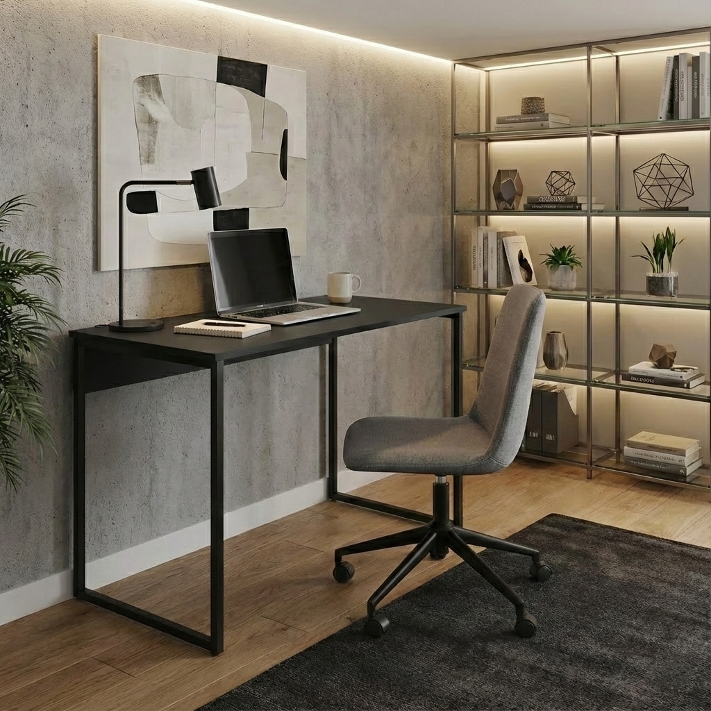 Mesa de Escritório Vick Preta 120 cm