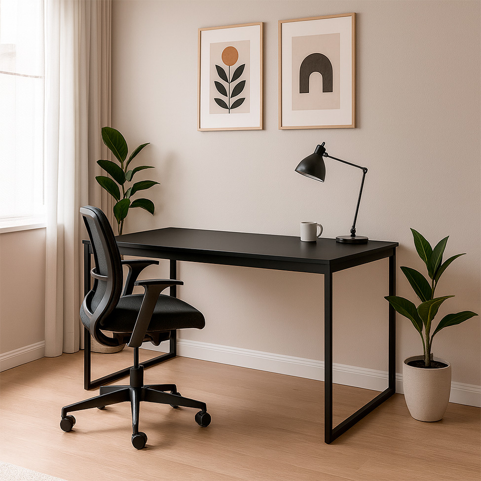 Mesa de Escritório Vick Preta 150 cm