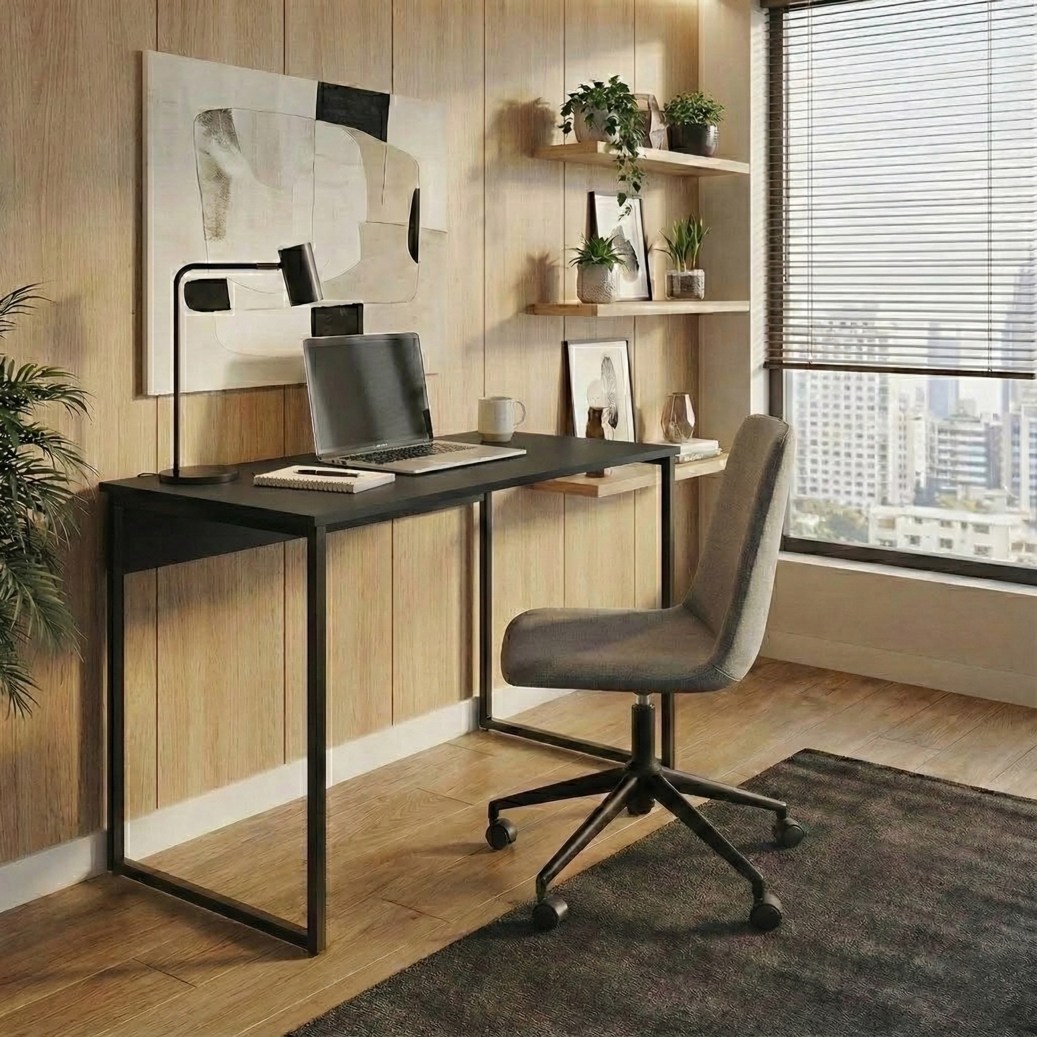 Mesa de Escritório Vick Preta 90 cm