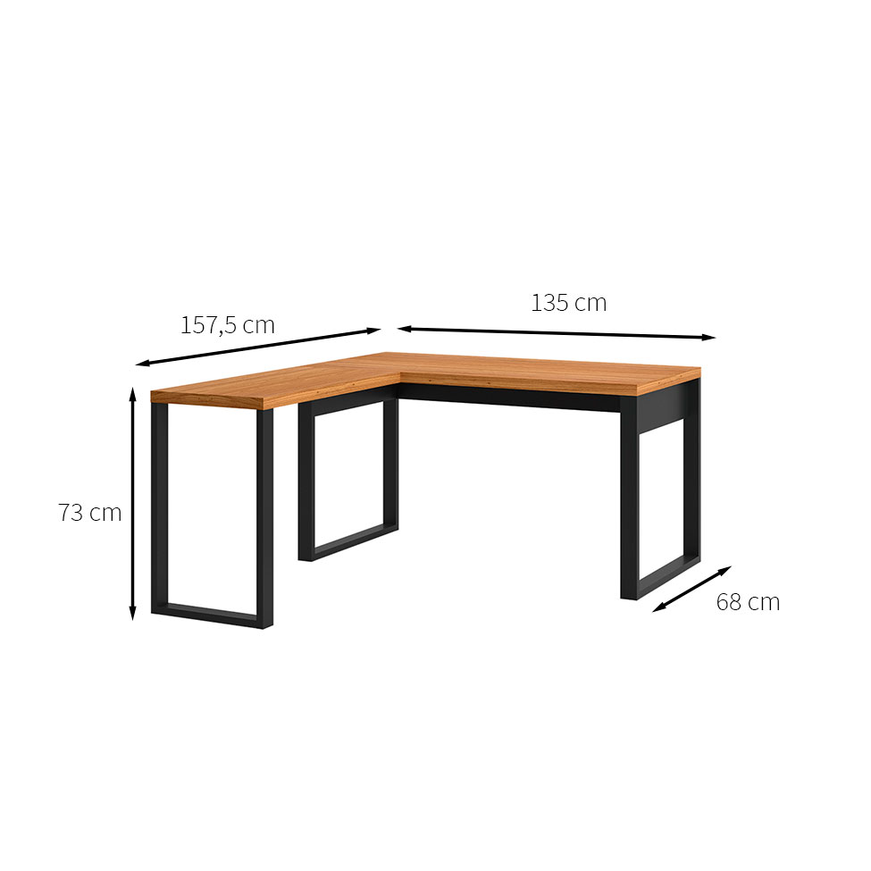 Mesa de Escritório em L Anah Freijó e Preta