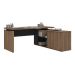 Mesa de Escritório em L Connect II 1 PT Nogal e Preta
