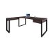 Mesa de Escritório em L Miguel 1 GV Marrom Escuro e Preta 190x150 cm