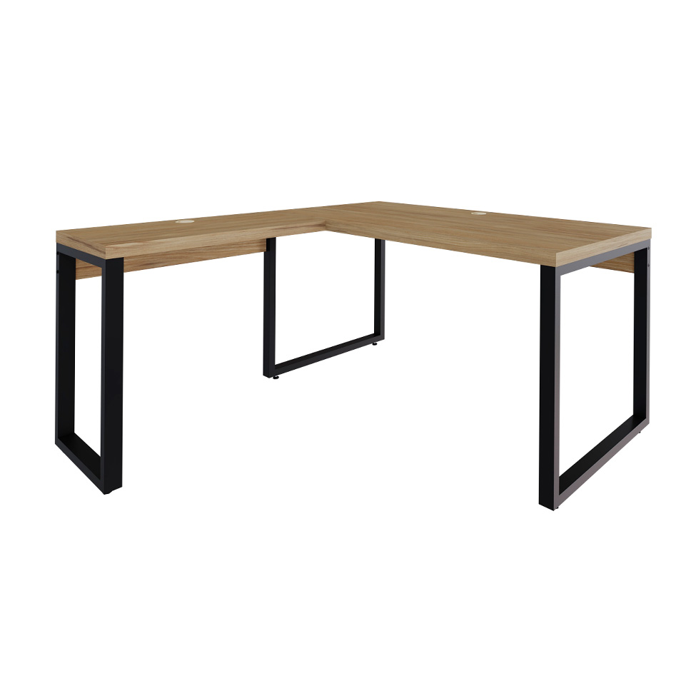 Mesa de Escritório em L Miguel Vermont e Preta 150x150 cm