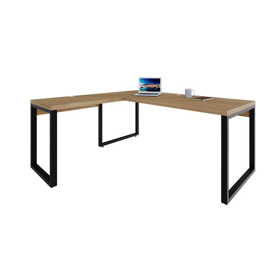 Mesa de Escritório em L Miguel Vermont e Preta 190x150 cm