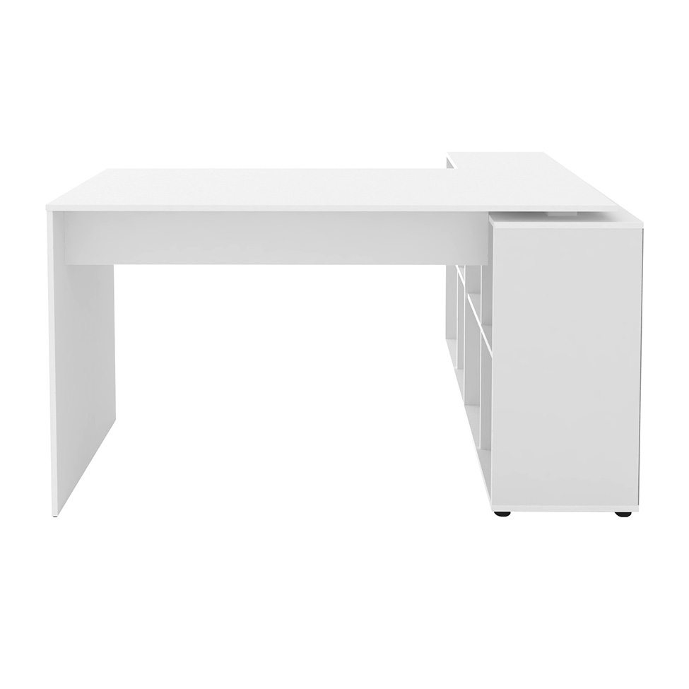 Mesa de Escritório em L Nero Branco