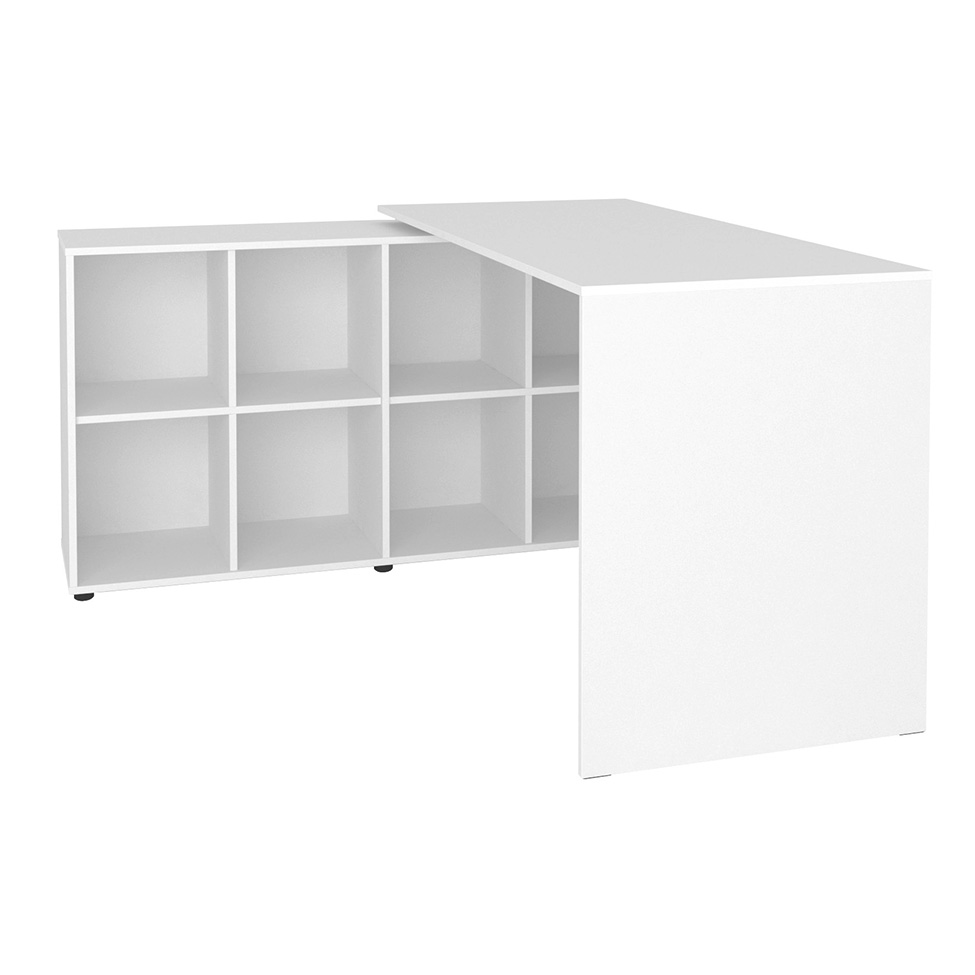 Mesa de Escritório em L Nero Branco