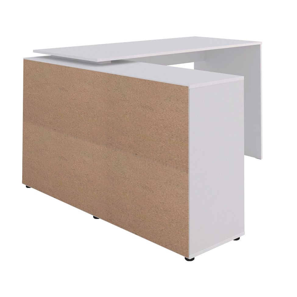 Mesa de Escritório em L Nero Branco