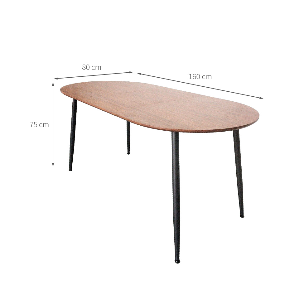 Mesa de Jantar Extensível Luna Carvalho e Preta