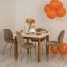 Mesa de Jantar Extensível Retangular Marea Branca e Castanho 151 cm