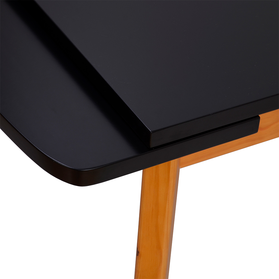 Mesa de Jantar Extensível Retangular Marea Preta e Castanho 151 cm