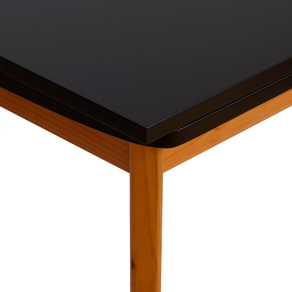 Mesa de Jantar Extensível Retangular Marea Preta e Castanho 151 cm