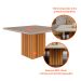 Mesa de Jantar Quadrada com Tampo de Vidro Ana Off White e Nature 130 cm