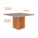 Mesa de Jantar Quadrada com Tampo de Vidro Ana Off White e Nature 130 cm