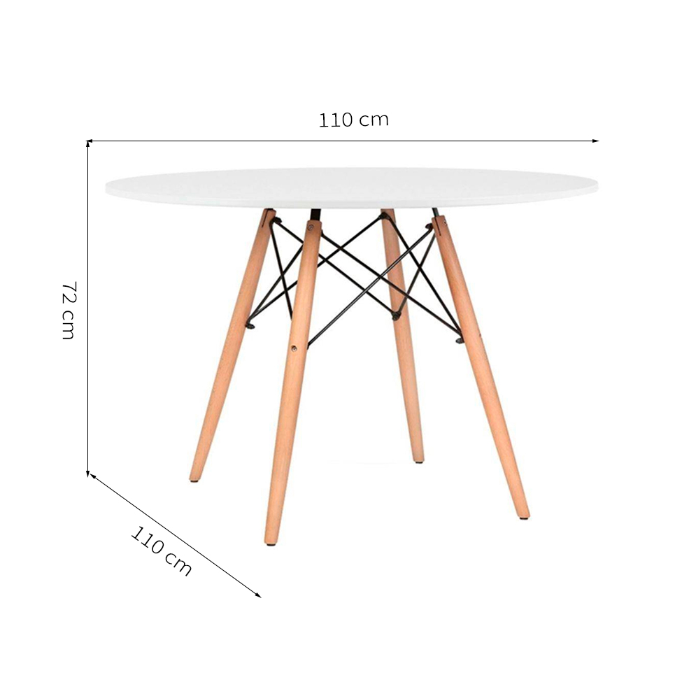 Mesa de Jantar Redonda Well Branca 110 cm