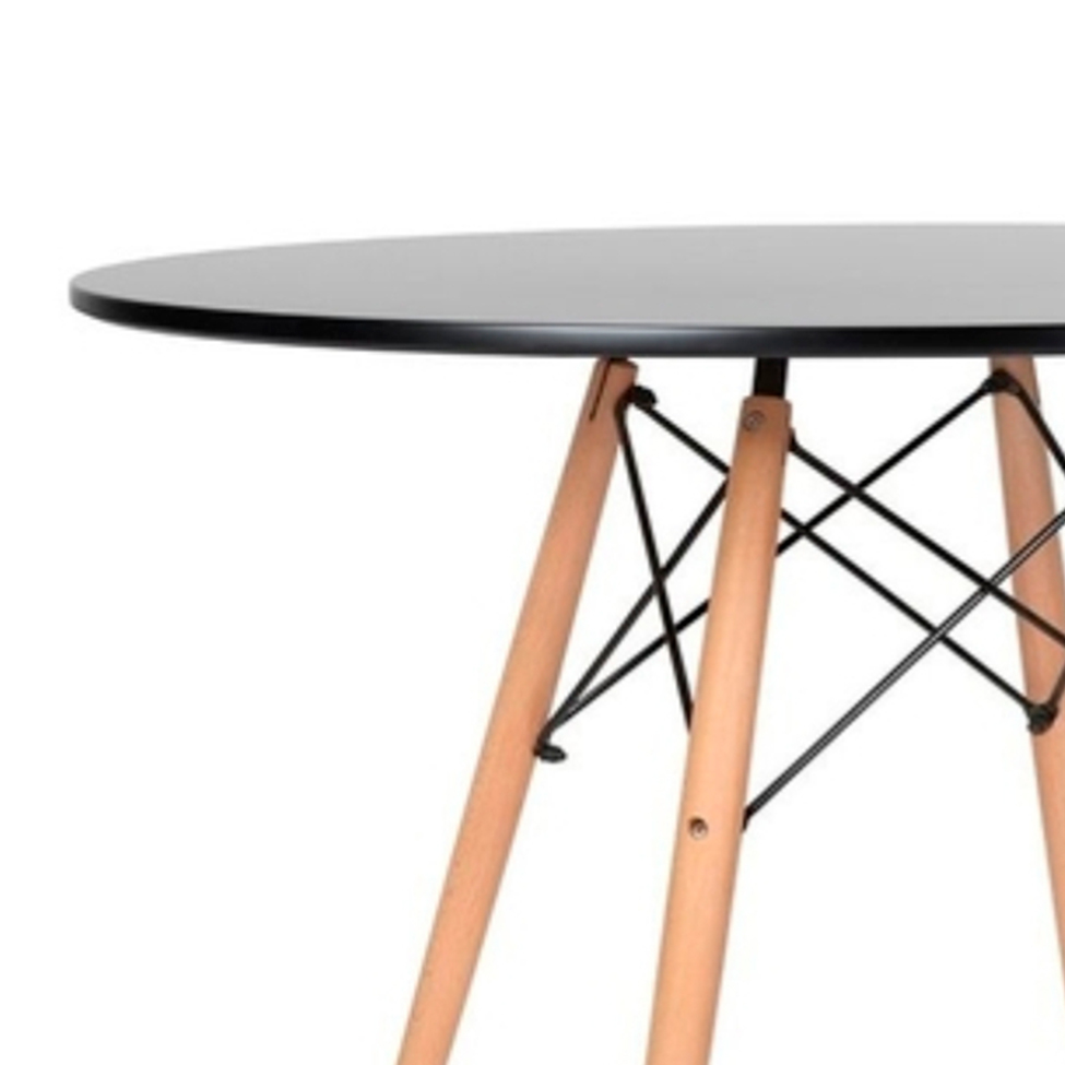 Mesa de Jantar Redonda Well Preta 110 cm