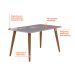Mesa de Jantar Retangular Adele com Vidro Madeira e Off White 80 cm