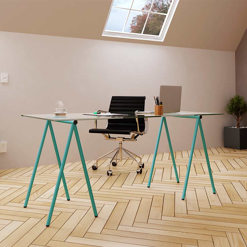 Mesa de Jantar Retangular Copacabana Azul 140 cm