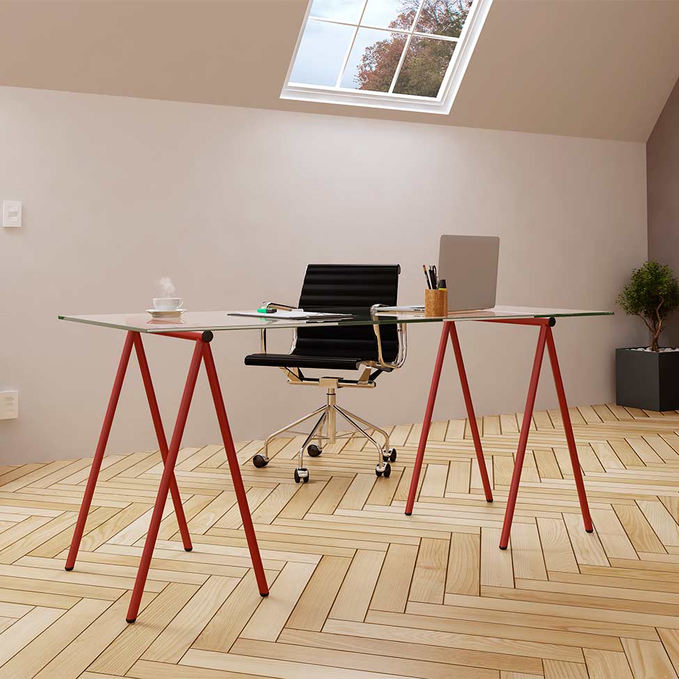 Mesa de Jantar Retangular Copacabana Vermelha 140 cm