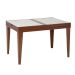 Mesa de Jantar Retangular Extensível com Tampo de Vidro Genova Off White e Imbuia