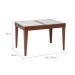 Mesa de Jantar Retangular Extensível com Tampo de Vidro Genova Off White e Imbuia