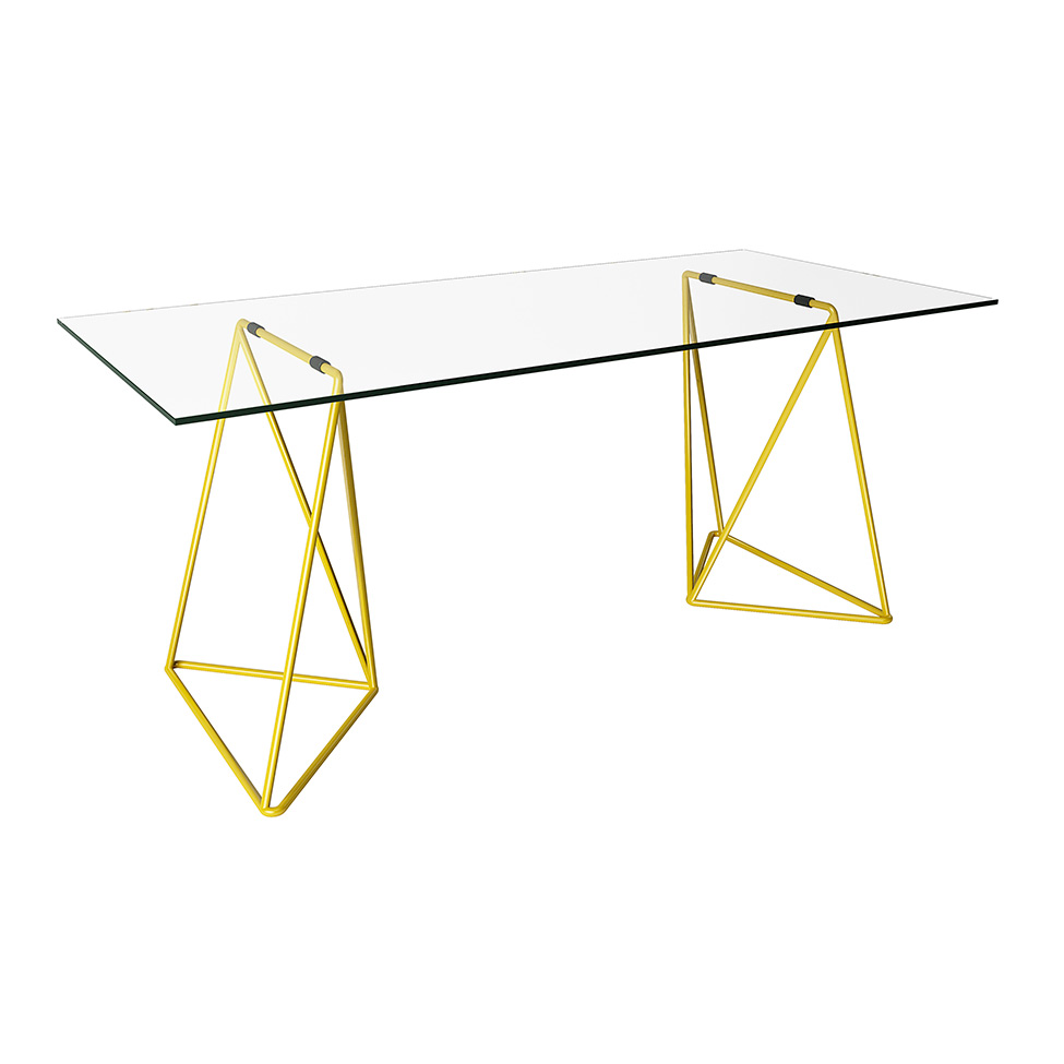 Mesa de Jantar Retangular Leblon Amarela 140 cm