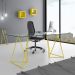 Mesa de Jantar Retangular Leblon Amarela 140 cm