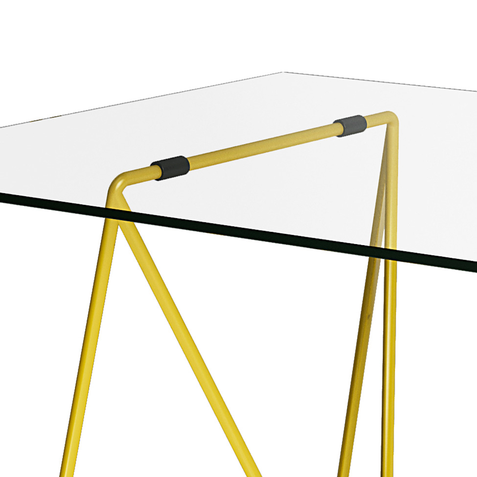 Mesa de Jantar Retangular Leblon Amarela 140 cm